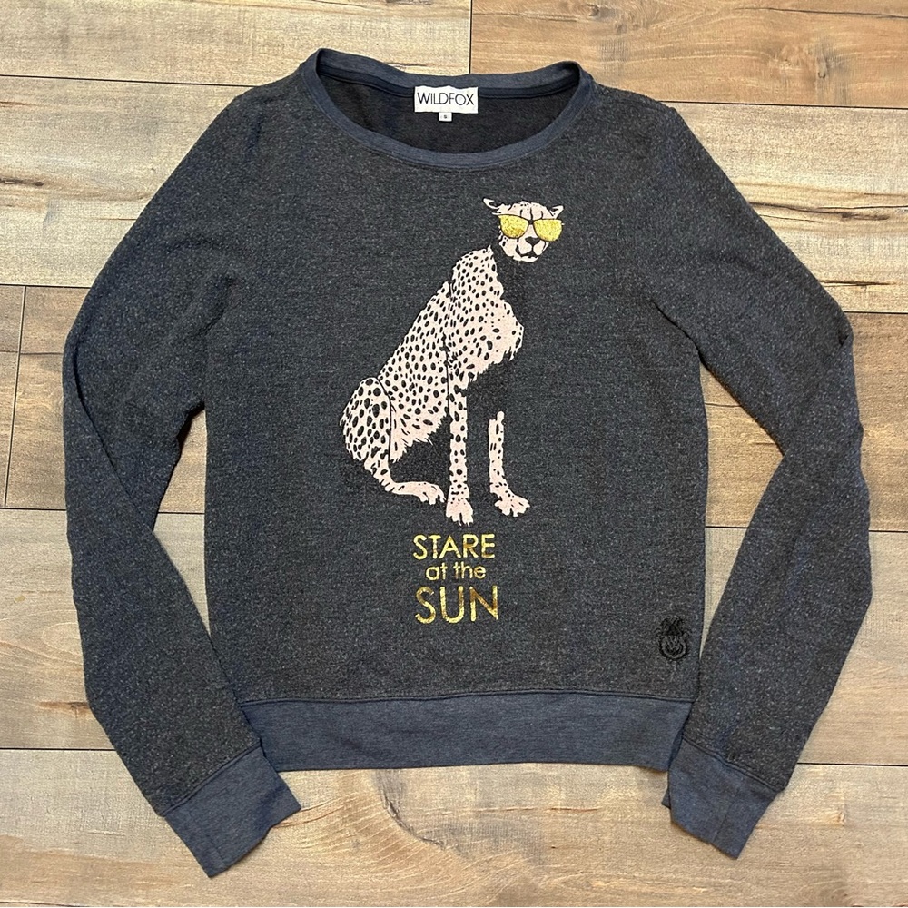 WILDFOX Stare at the Sun BBJ Cheetah Slouchy Sweater- Size Small - Preowned